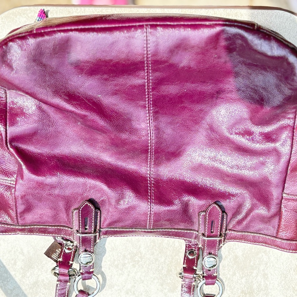 Coach Purple Tote with matching Wallet and Scarf - Picture 5 of 6
